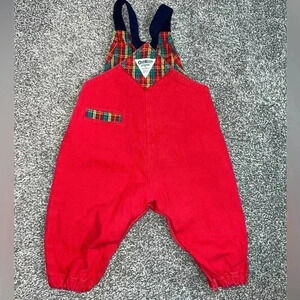 VINTAGE OSHKOSH RED OVERALLS 12months